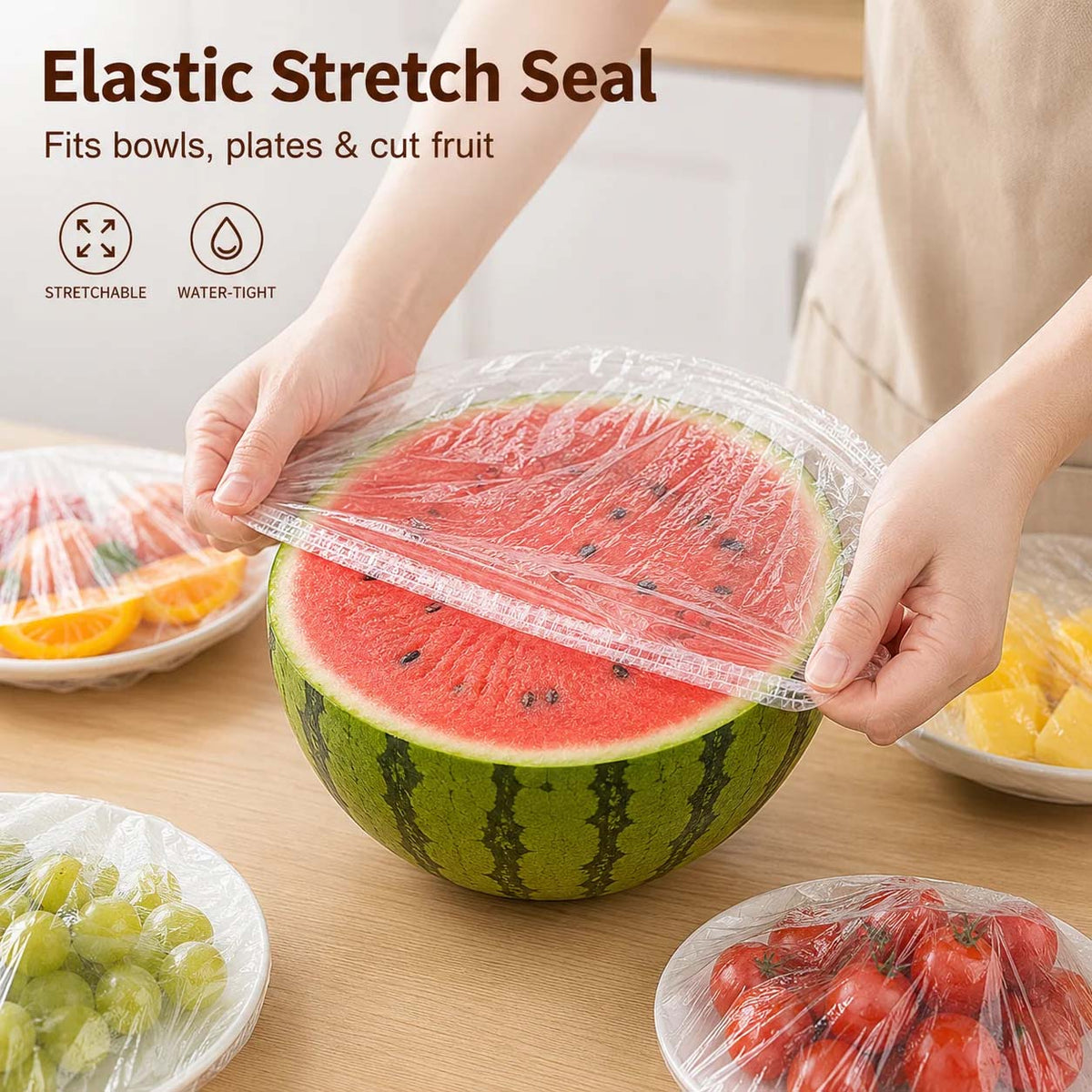 🏅 Gavelyn® 100-Piece Stretch Food Covers – Quick Fit for Bowls, Plates & More