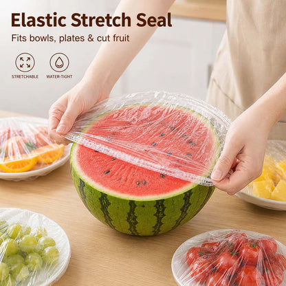 🏅 Gavelyn® 100-Piece Stretch Food Covers – Quick Fit for Bowls, Plates & More