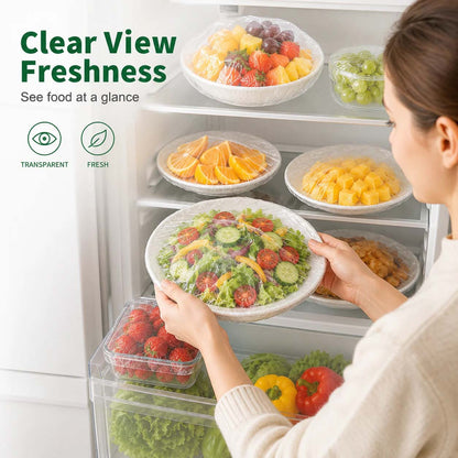 🏅 Gavelyn® 100-Piece Stretch Food Covers – Quick Fit for Bowls, Plates & More