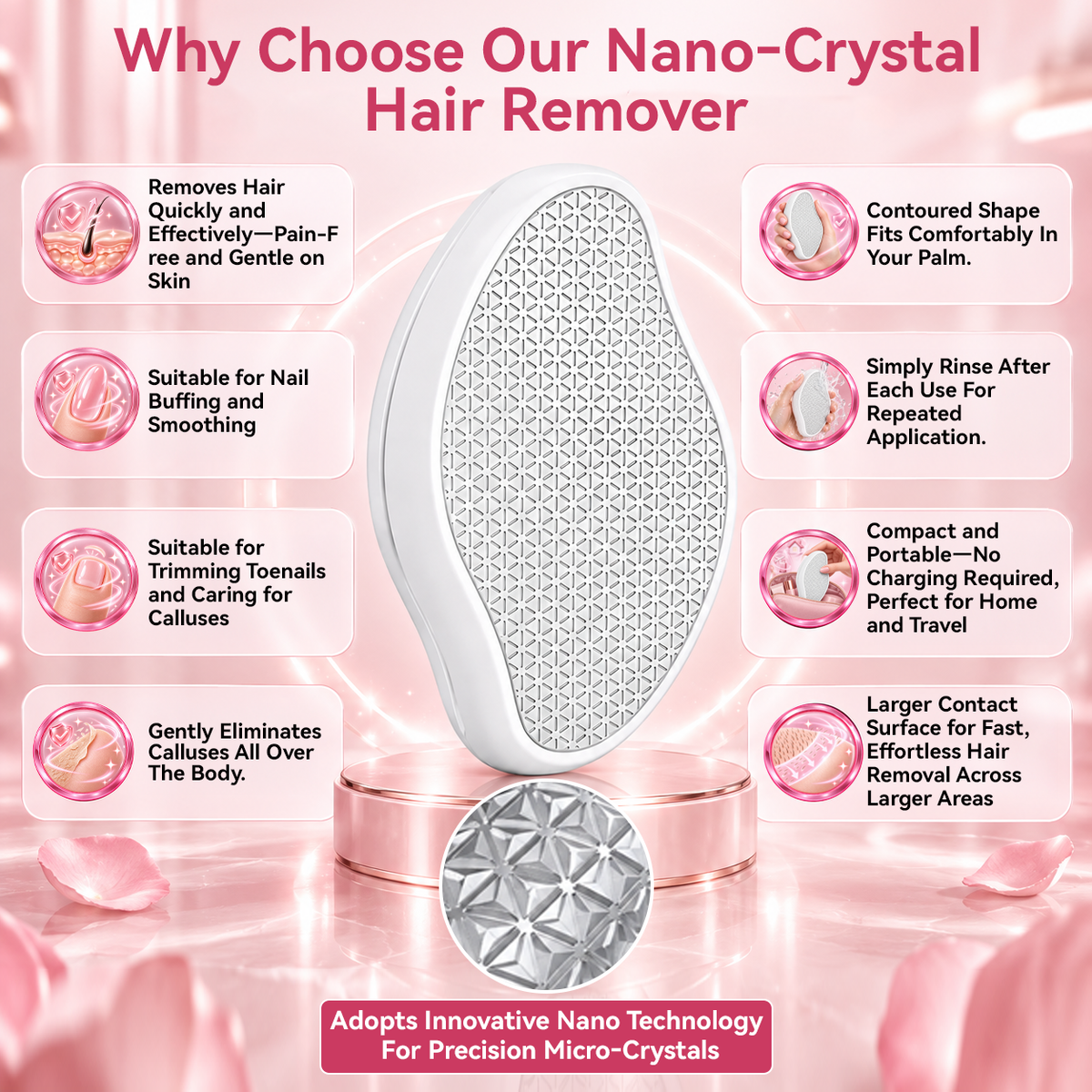 ◈ Gavelyn® 3-in-1 Crystal Hair Remover – Hair, Callus & Nail Care