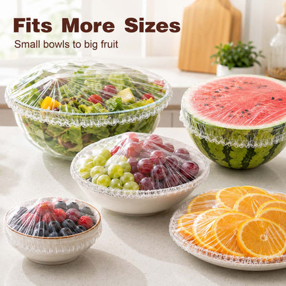 🏅 Gavelyn® 100-Piece Stretch Food Covers – Quick Fit for Bowls, Plates & More