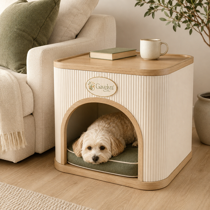 Gavelyn CozyCove Pet Nook Side Table with Removable Cushion