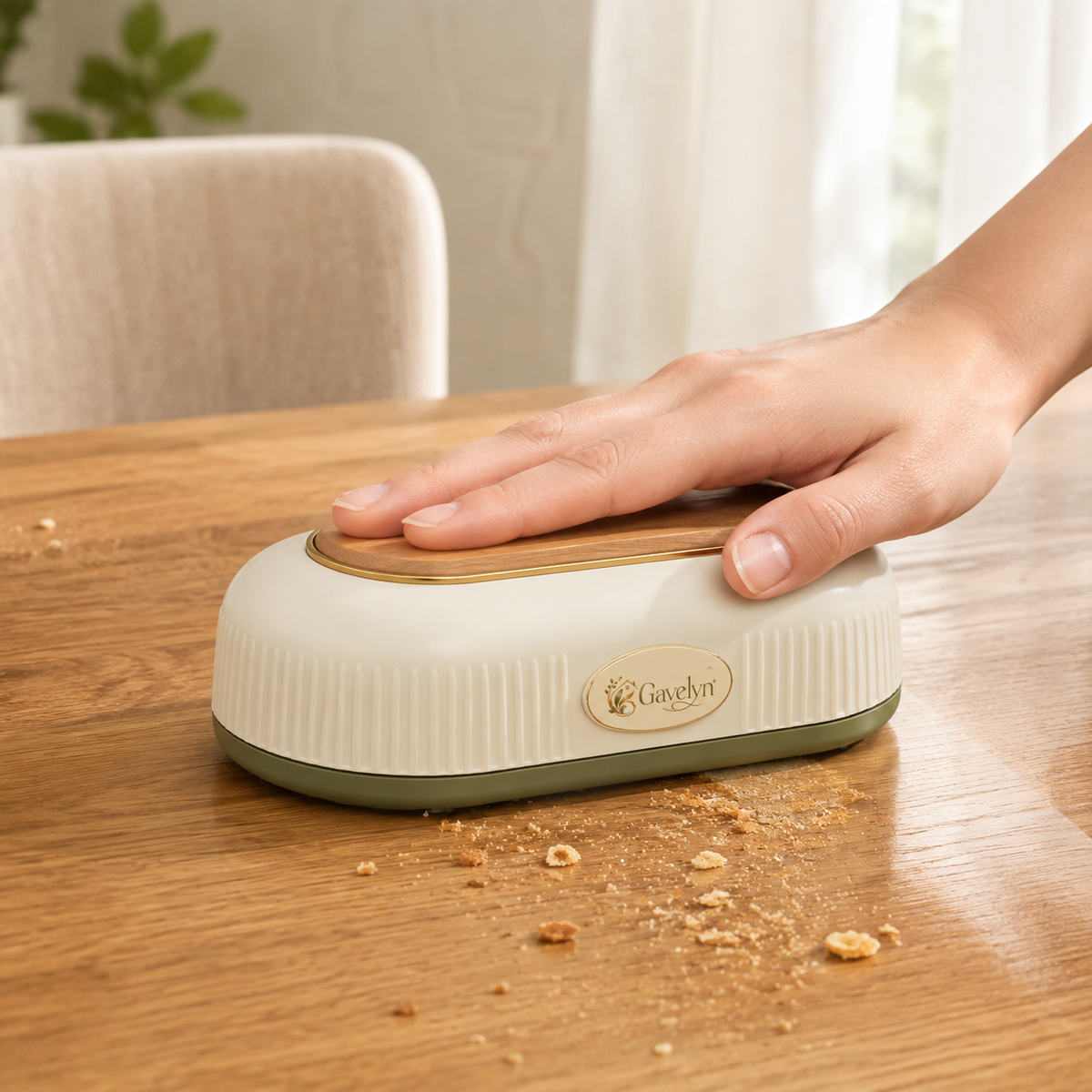 Gavelyn SweepCove Manual Tabletop Crumb Sweeper with Built-In Collector