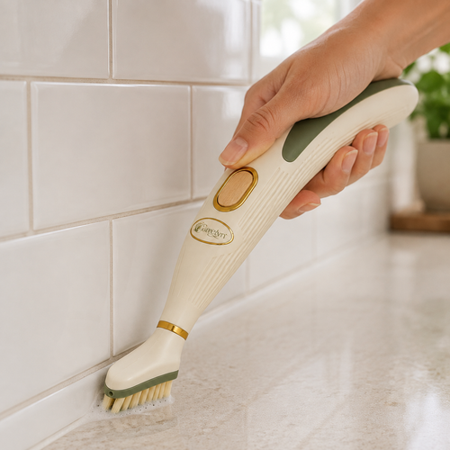 Gavelyn GroutFlow Refillable Grout & Crevice Brush with Press-to-Dispense Handle