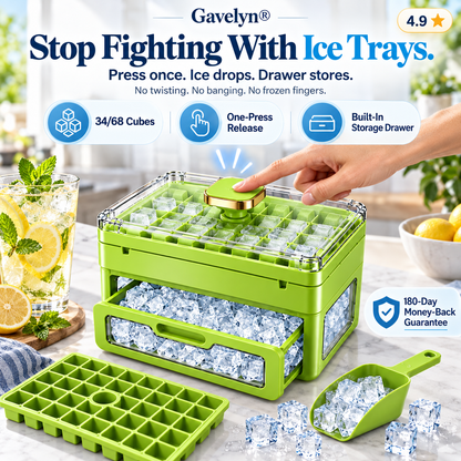 🧊 Gavelyn® 34/68-Cube All-In-One Ice-Making System With Built-In Storage Drawer