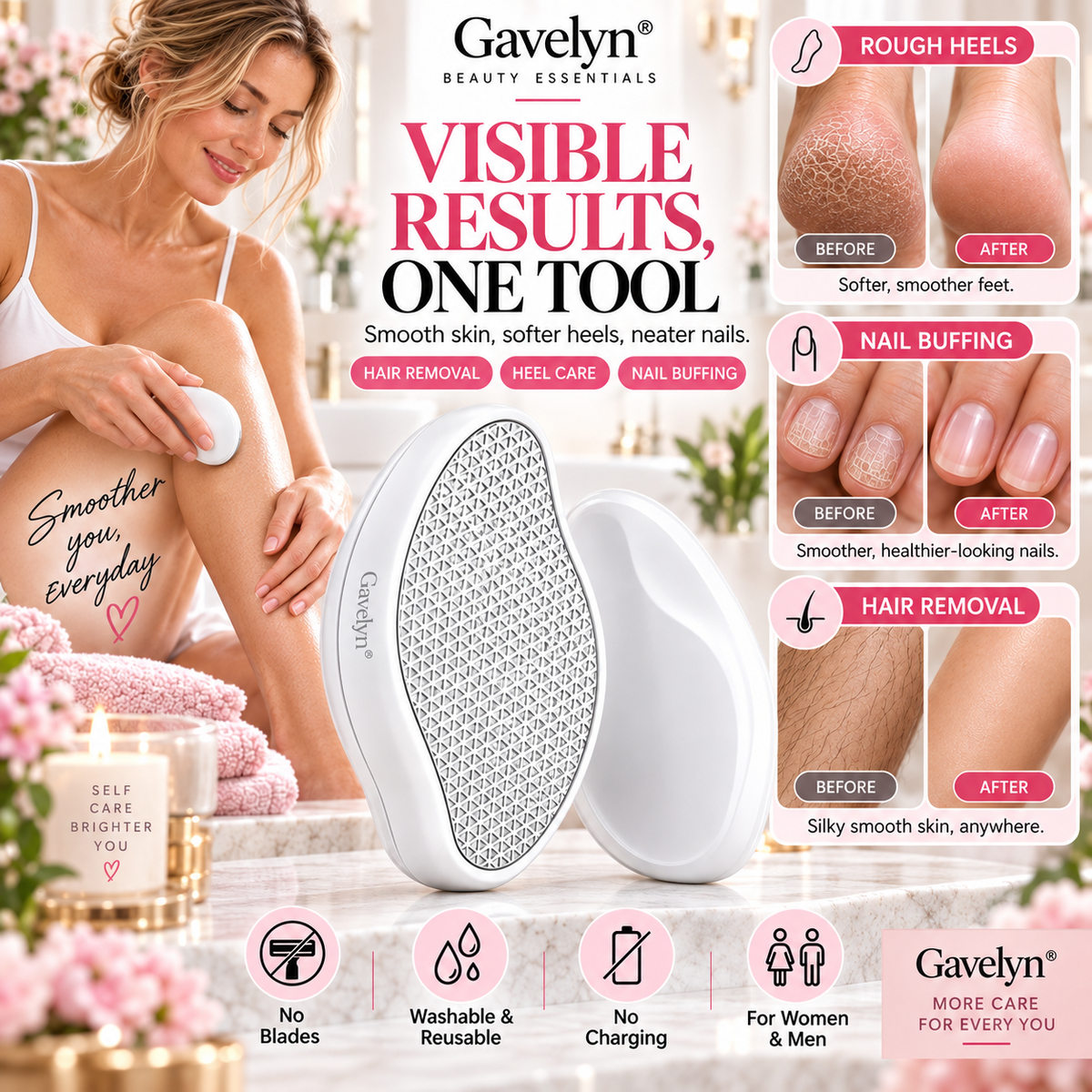 ◈ Gavelyn® 3-in-1 Crystal Hair Remover – Hair, Callus & Nail Care