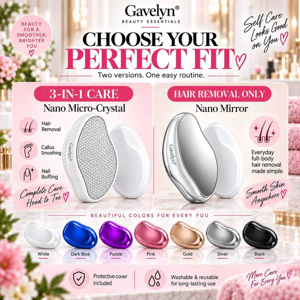 ◈ Gavelyn® 3-in-1 Crystal Hair Remover – Hair, Callus & Nail Care